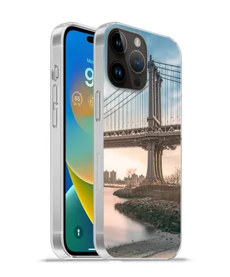 Produktbild von MuchoWow® Handyhülle Schutzhülle Hülle für Apple iPhone 14 Pro - Softcase New York - Fluss - Brücke Silikon Softcase Handy Hülle - Umschlag