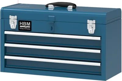 Produktbild von HBM Werkzeugkiste mit 3 Schubladen, blau