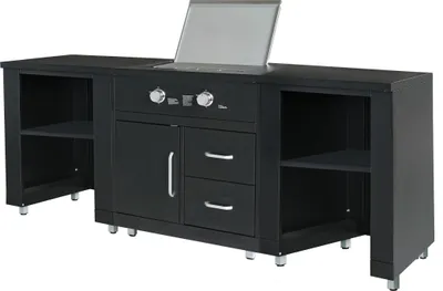 Immagine prodotto di Cucina da esterno a 3 pezzi con piano cottura a gas nero - Oviala Memphis