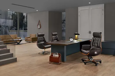 Image de Fauteuil en similicuir noir, style moderne et élégant