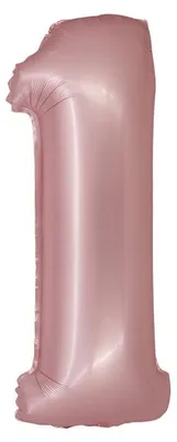 Produktbild von XL Folienballon roségold rosa matt Zahl 1