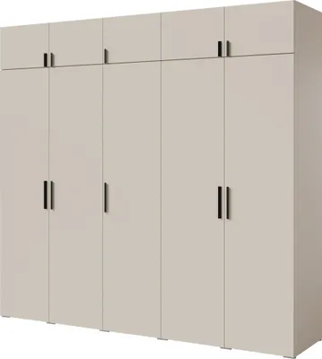Kleiderschrank, Drehtürenschrank Kaschmir mit Ablageflächen und Kleiderstangen Breite 250 cm