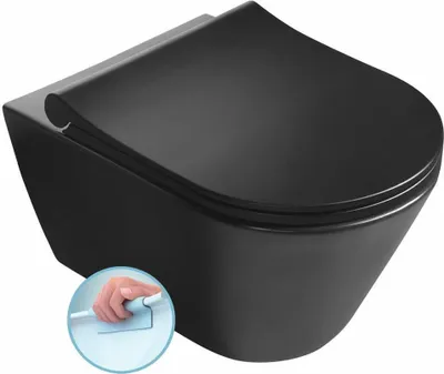 Produktbild von Sapho AVVA Hänge-WC, Rimless, 35,5x53cm, Schwarz matt