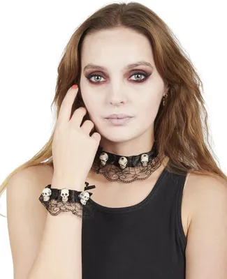 Zdjęcie produktu dla Naszyjnik i bransoletka z koronką na Halloween – rozmiar uniwersalny
