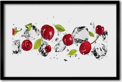 Produktbild von Bild 60x40 MDF-Rahmen, Wandkunst Kirschen und Wasser
