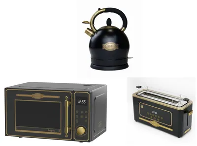 Produktbild von Kaiser Empire M 2530 Em Retro Mikrowelle 25L+T 4000 Em Retro-Toaster +WK 2000 Em Retro Wasserkocher