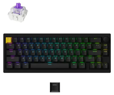 Productafbeelding van Keychron P2 HE Draadloos Magnetisch Gaming Toetsenbord Lemokey 65% - Bluetooth 2.4 GHz USB-C Transparante behuizing met Gateron Double-Rail Magnetische Nebula switches