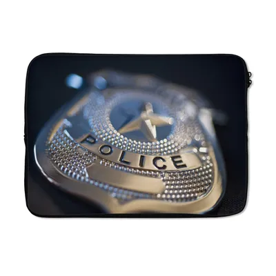 Produktbild von MuchoWow® Laptop Hülle 14 ZollPolizeiabzeichen Laptoptasche - Laptoptasche - Stoßsicher - Schutzhaube