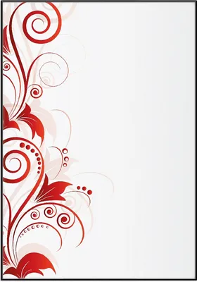Produktbild von Wallario Wandbild Abstrakte rote Blumenschnörkel, Größe: 70,30 x 100,30 cm, Poster mit schwarzem Aluminiumrahmen