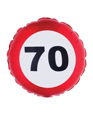 Obrázek produktu pro Párty balón foliový dopravní značka - narozeniny - 70 let - 46 cm