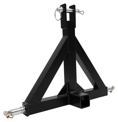 Produktbild von Traktor Anhängerkupplung Adapter - 3-Punkt Deichselaufnahme - Standard 5 cm Anhängeraufnahme - Bewegliche Aufhängeöse - Schweres Eisen 9 kg - Schwarz