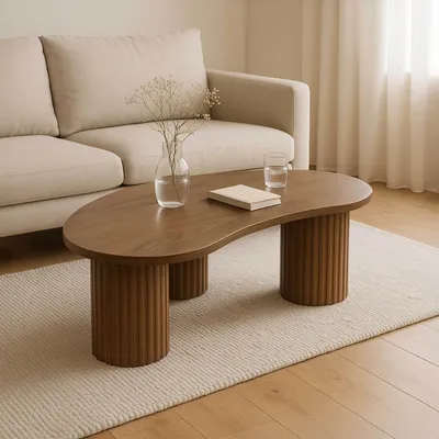 Produktbild von Couchtisch aus MDF mit braunem Melamindekor - Oviala Maeve