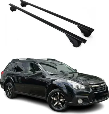 Produktbild von Dachquerträger für Subaru Outback, Baujahre 2009-2014, aus schwarzem Metall