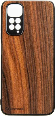 A close-up shot of a wooden phone case.