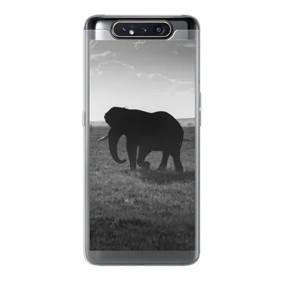 Produktbild von MuchoWow® Handyhülle Schutzhülle Hülle für Samsung Galaxy A80 Elefant - Einfarbig - Tiere - Schwarz und weiß Silikon Softcase Handy Hülle - Schutzdeckel