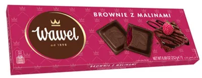 Zdjęcie produktu dla Czekolada Wawel Brownie Z Nadzieniem Malinowym 252 G