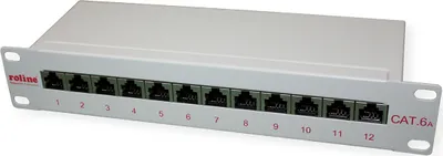 Produktbild von ROLINE 10-Zoll Patchpanel 12 Ports, Cat.6A (Class EA), geschirmt