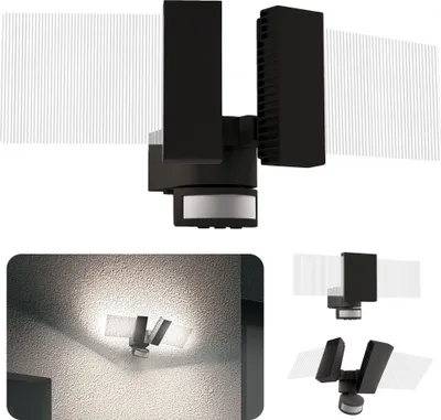 Produktbild von SSC-LUXon LINTO Außenwandleuchte mit Bewegungssensor LED Außen Wand - Flutlicht mit transparenten Strahlern IP54 neutralweiß 230V