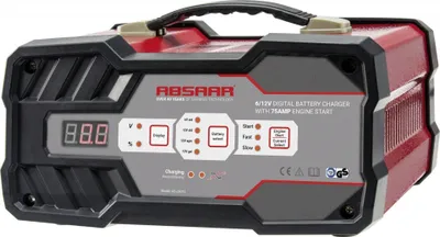Produktbild von Batterieladegerät + Jumpstarter 6/12 Volt 25-120 Ah 12 Ampere rot