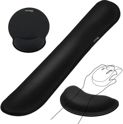 Obrázek produktu pro Ergonomická sada gelových podložek Strado - 3-dílná (černá)