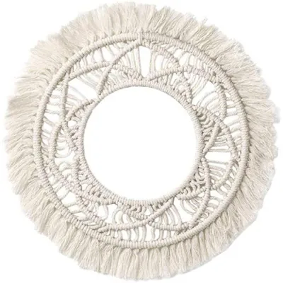 Produktbild von Makramee Wandbehang Handgeflochten Baumwolle 25cm Boho Wanddekoration Wandbehang Wohnzimmer Schlafzimmer Kinderzimmer Deko