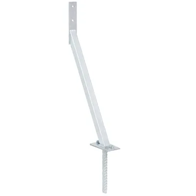 A galvanized storm anchor with a ribbed steel dowel.