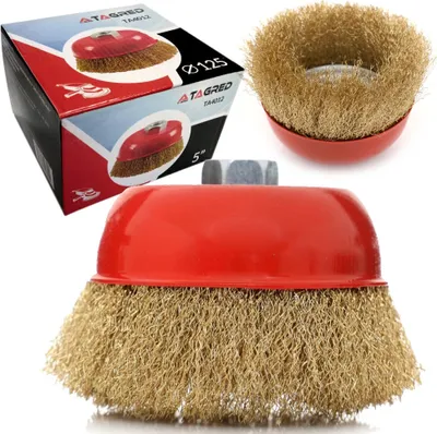 Produktbild von Topfbürste Drahtbürste 2Stk. Messing Zopfbürste Rundbürste M14 Tagred® 125mm 2 Stück