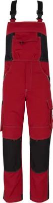 Produktbild von beb HANDWERK Herren Latzhose INFLAME Polyestermix Rot/Schwarz 56