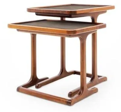 Produktbild von Moder 2x Beistelltische mit Holzplatte in braun Farbe Wohnzimmer neu