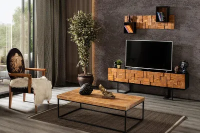 Produktbild von Moderne Massivholzmöbel Couchtisch RTV TV-Ständer Wohnzimmergarnitur-