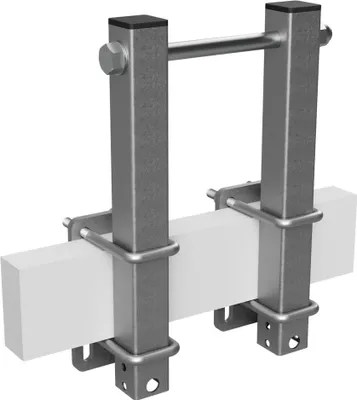 Produktbild von Polyurethan Kielrolle mit Stützen Sliprolle Bootstrailer Sliphilfe Spulenform verzinkt SUPROD, B=125, L=350 mm, grau