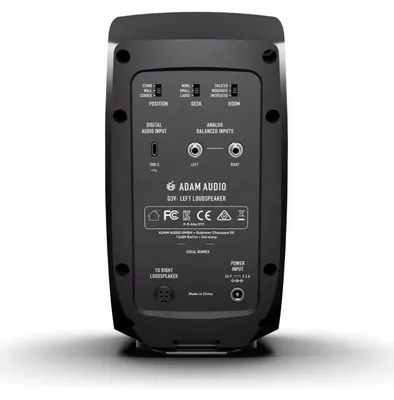 Image de Adam Audio D3V, 3 voies, filaire, 45 - 232 000 Hz, 47 000 ohms, noir