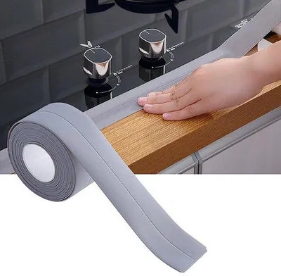 Produktbild von Selbstklebende Dichtungsstreifen PVC für Küche und Bad - 1 Meter, Grau