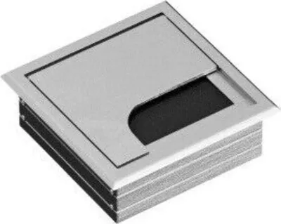 Produktbild von ONPIRA® Premium Kabeldurchführung Alu Schreibtisch Kabeldurchlass Kabel Auslass Silber / 80x80mm