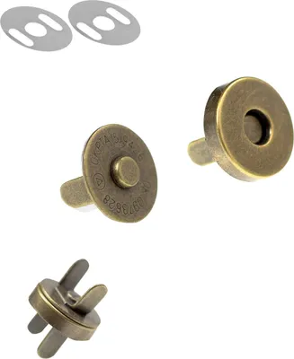 Produktbild von 10 Magnet-Verschlüsse rund + oval Größen- Farbwahl - Taschen Schloss Verschluss