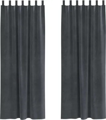 Produktbild von vidaXL Verdunkelungsvorhänge 2 stk. Hellgrau 140 x 225 cm Samt