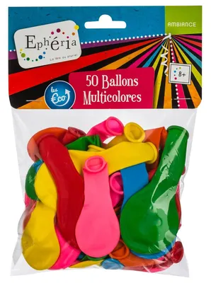 Produktbild von Set aus 50 bunten aufblasbaren Luftballons
