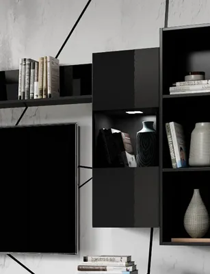Image de Vitrine suspendue « Helio » Armoire suspendue 35 cm, 1 porte, couleur au choix