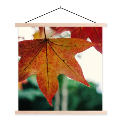 Produktbild von MuchoWow® Textilposter Herbst - Landleben - Blätter - Jahreszeiten - Landleben 60x60 cm mit holzfarbenen Rahmen - Wanddekoration