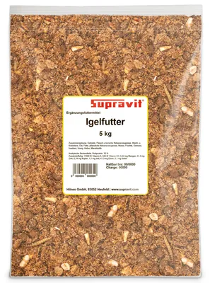 Produktbild von Supravit Igelfutter mit Insekten 5 kg | Artgerechtes Igel Futter mit Mehlwürmer, Krebstiere, Früchte & Gemüse