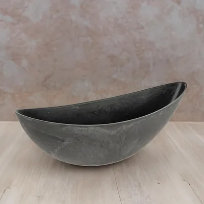 Produktbild von Große Pflanzschale oval 55 cm für draussen Dekoschale schwarz