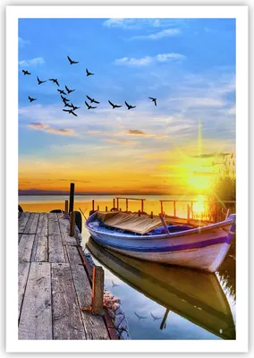 Produktbild von Poster - Poster ohne Rahmen - See Boot Wasser - 70x100 cm - Wand Bild - Wanddeko - Wandbilder - Kunstposter - Wandposter - Bilder - Kunstdruck - Wanddekoration - Wandbild - P2XPA70x100-3983