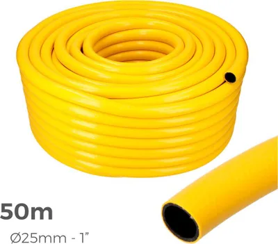 Image de Tuyau Agricole Jaune 25mm 50m Edm Idéal Pour L'irrigation Agricole, Résistant Et Flexible. - Edm