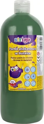 Obrázok produktu pre Strigo Farba plakatowa 1000ml - ciemnozielona, do malowania po drewnie i papierze