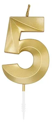 Produktbild von Zahlenkerze Kuchenkerze 6cm gold 5