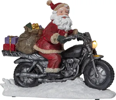 Produktbild von Star Trading LED-Weihnachtsszene "Merryville",Santa a. Motorrad