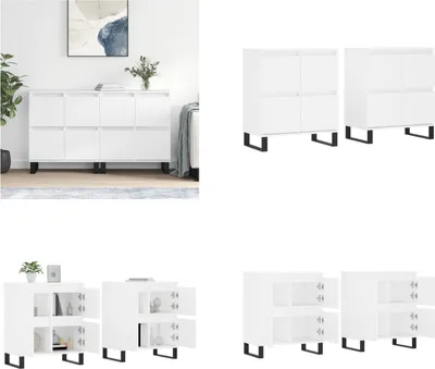 Image de vidaXL Sideboards 2 pcs. Blanc Matériau Bois - Sideboard - Buffets - Armoire - Rangement