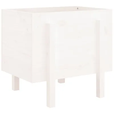 Image de vidaXL Bac à plantes blanc 62x50x57 cm pin massif