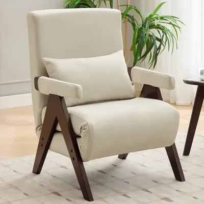 Produktbild von STILVORA Relaxsessel mit Schlaffunktion,gepolsterter Klappsessel mit Rückenlehnen verstellbar,Loungesessel mit Kissen für Wohnzimmer,Schlafzimmer&Büro,Beige