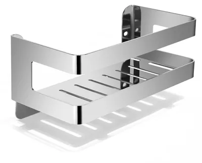 Zdjęcie produktu dla Omgoods - Półka pod prysznic ze stali nierdzewnej - Półka łazienkowa - Organizer ścienny - 20 cm - Antykorozja - Otwory odpływowe - Półka do łazienki